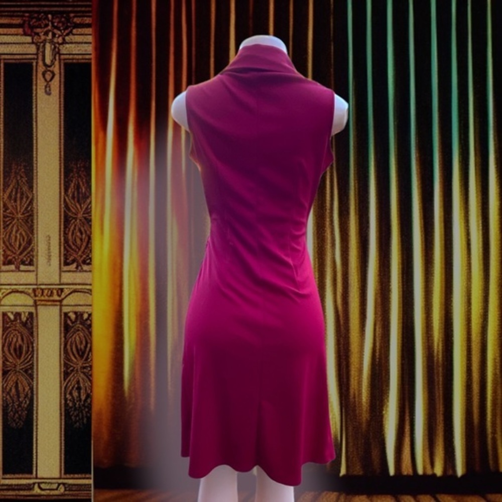 Vintage Y2K Express Faux Wrap Collared Ruched Sheath Dress 1/2 - Picture 3 of 6
